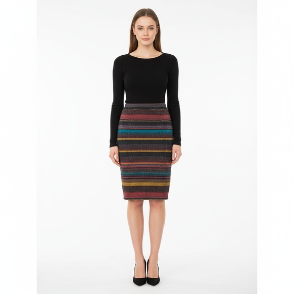 NWT JOE B Womens Pencil Skirt Size Small Striped Ribbed Knit Stretchy Trendy - Picture 1 of 6